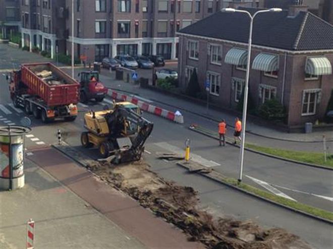 Opengebroken weg i.v.m. herinrichting Walburgstraat en Marktplein