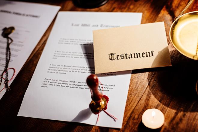 Testament met lakstempel