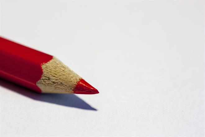 Punt van een rood potlood