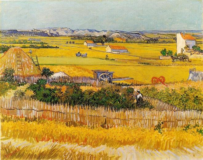 Het schilderij 'de oogst' van Vincent van Gogh