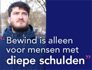 afbeelding met tekst: Bewind is voor mensen met diepe schulden
