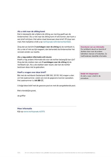 voorbeeld van de vernieuwde brief  (pagina 2)