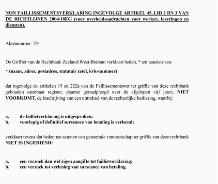 Voorbeeld-akte non-failliet
