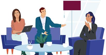 regelrechter in een huiskamer in gesprek met beide partijen