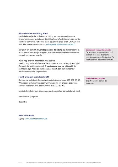 voorbeeld van de vernieuwde brief  (pagina 2)